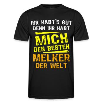 Melker Geschenk - Männer Funktions-T-Shirt - Schwarz - Vorne - AI Model Male 178 dark (178cm)