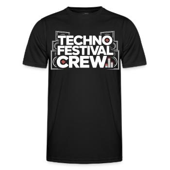 Techno Festival Crew – Techo Party Outfit - Men's Functional T-Shirt - black - Front - AI Model Male 178 dark (178cm)