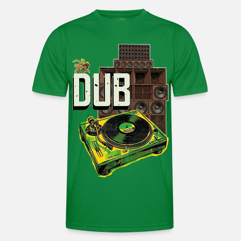 Dub Reggae Soundsystem Turntable Men's Functional T-Shirt