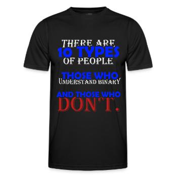 Blague binaire : 10 types de personnes - T-shirt sport Homme - noir - Devant - AI Model Male 178 dark (178cm)
