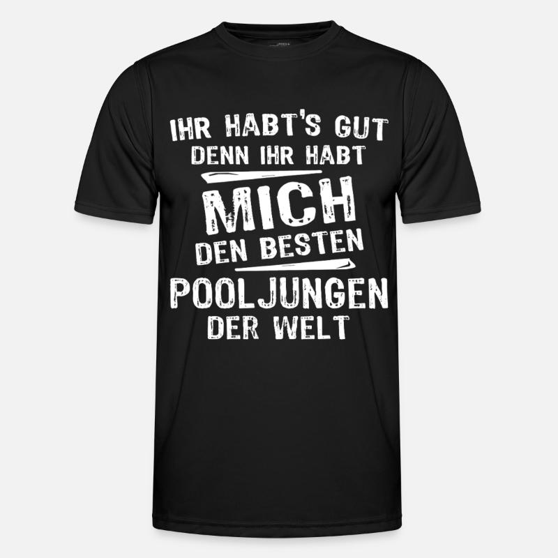 Pooljunge - Männer Funktions-T-Shirt - Schwarz