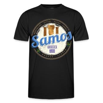 Samos Insel in Griechenland Vintage Souvenir - Männer Funktions-T-Shirt - Schwarz - Vorne - AI Model Male 178 dark (178cm)