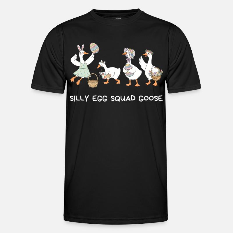 Silly Egg Squad Goose Ostern - Männer Funktions-T-Shirt - Schwarz