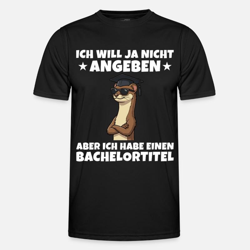 Bachelortitel geschafft Wiesel Studium Abschluss - Männer Funktions-T-Shirt - Schwarz