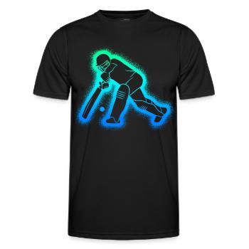 Cricket Jungen Kinder Herren Cricketspieler - Männer Funktions-T-Shirt - Schwarz - Vorne - AI Model Male 178 dark (178cm)