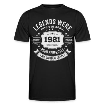 April 1981 Geburtstagsgeschenk - Männer Funktions-T-Shirt - Schwarz - Vorne - AI Model Male 178 dark (178cm)