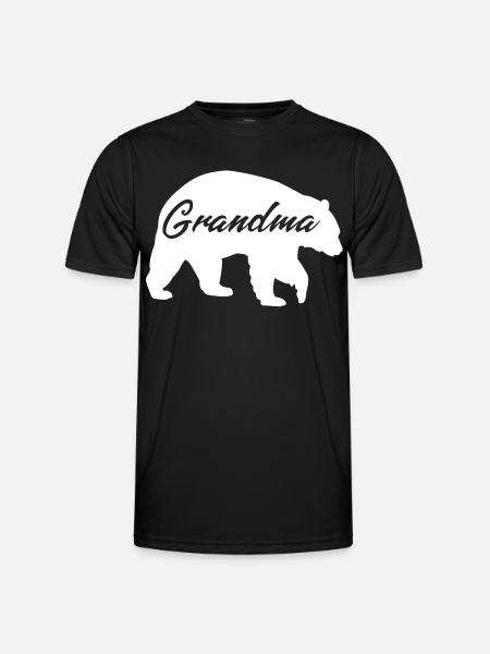 Grandma Bear süßes Geschenkhemd - Männer Funktions-T-Shirt - Schwarz