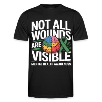 Toutes les blessures ne sont pas visibles – santé mentale - T-shirt sport Homme - noir - Devant - AI Model Male 178 dark (178cm)