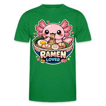 Axolotl Kawaii Ramen Food Cute Gift - Men's Functional T-Shirt - kelly green - Front - AI Model Male 178 dark (178cm)