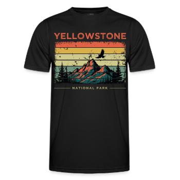 Yellowstone National Park Retro - Men's Functional T-Shirt - black - Front - AI Model Male 178 dark (178cm)