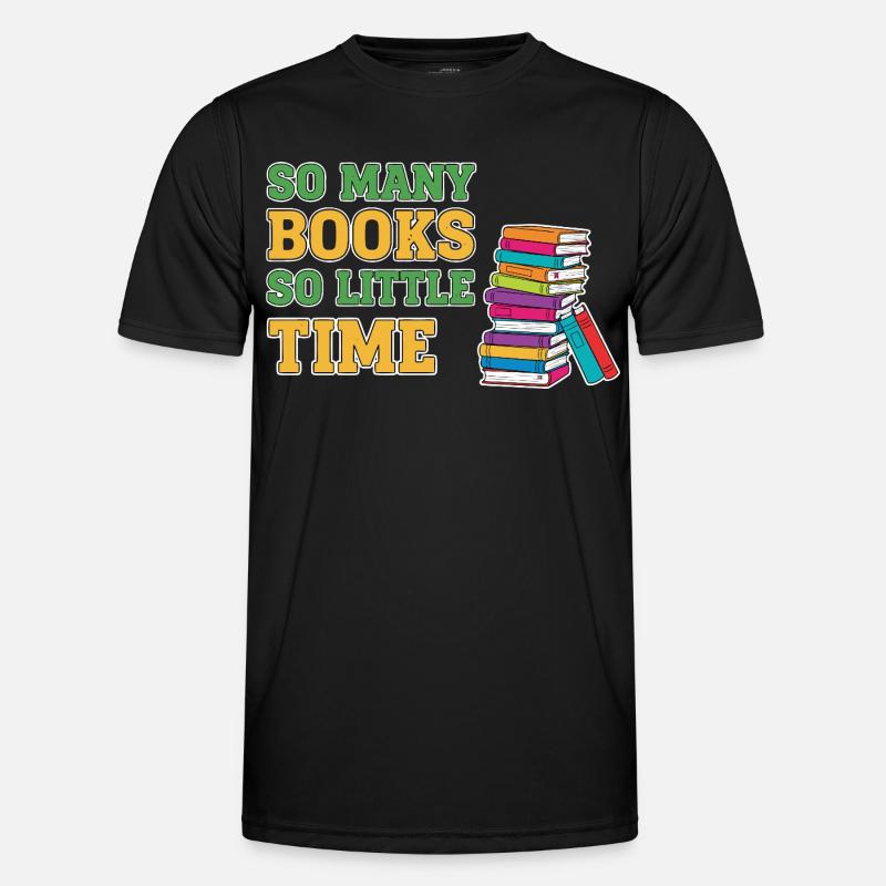 Bookworm Reading Book - Men's Functional T-Shirt - black