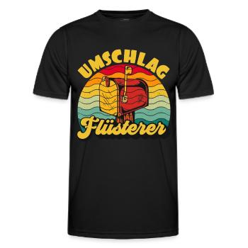 Briefträger UMSCHLAG FLÜTERER LUSTIG - Männer Funktions-T-Shirt - Schwarz - Vorne - AI Model Male 178 dark (178cm)