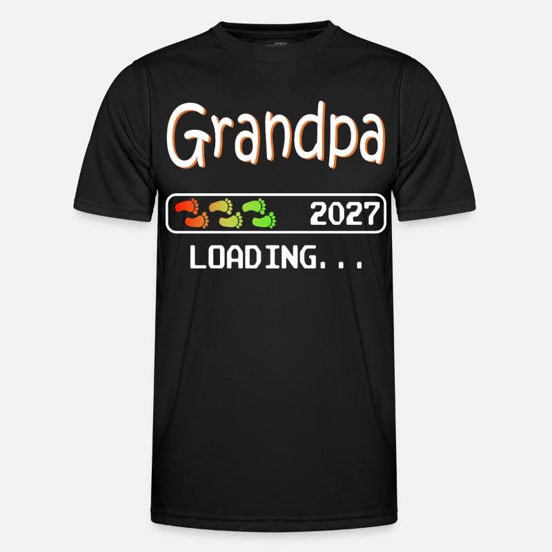 Werdender Opa 2027 loading zukünftiger Großvater - Männer Funktions-T-Shirt - Schwarz