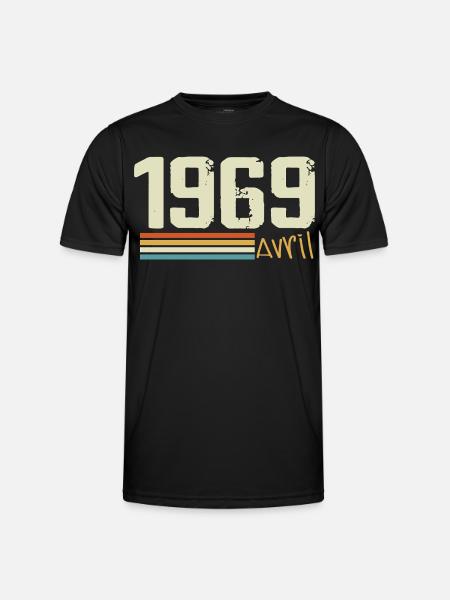 Né en avril 1969 - T-shirt sport Homme - noir