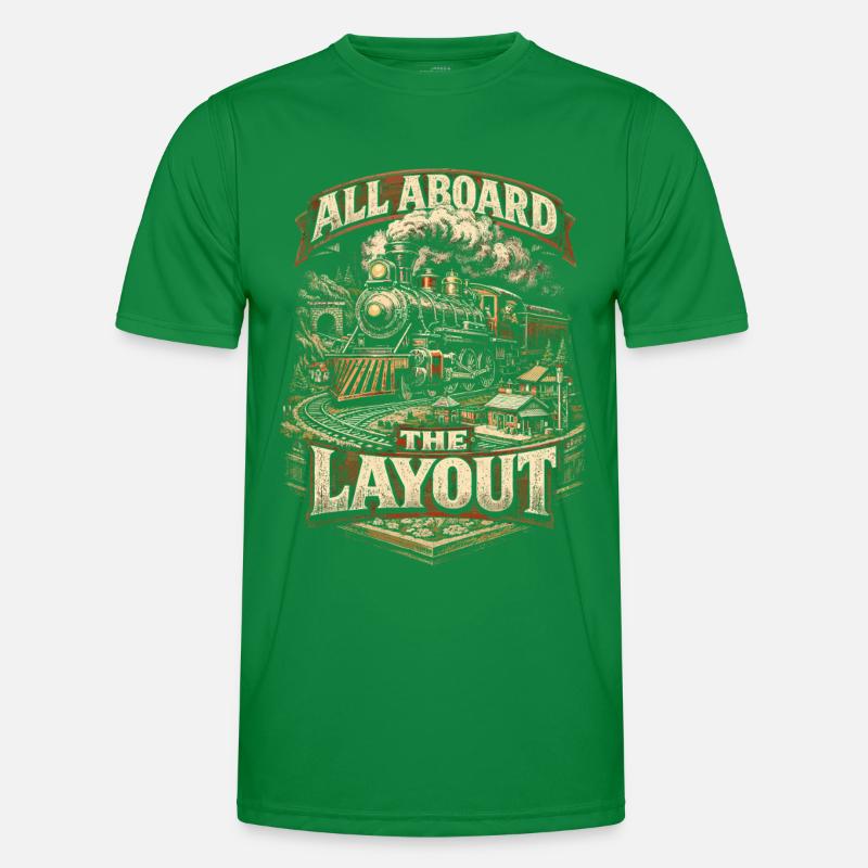 Modelleisenbahn Eisenbahn All Aboard The Layout Männer Funktions-T-Shirt