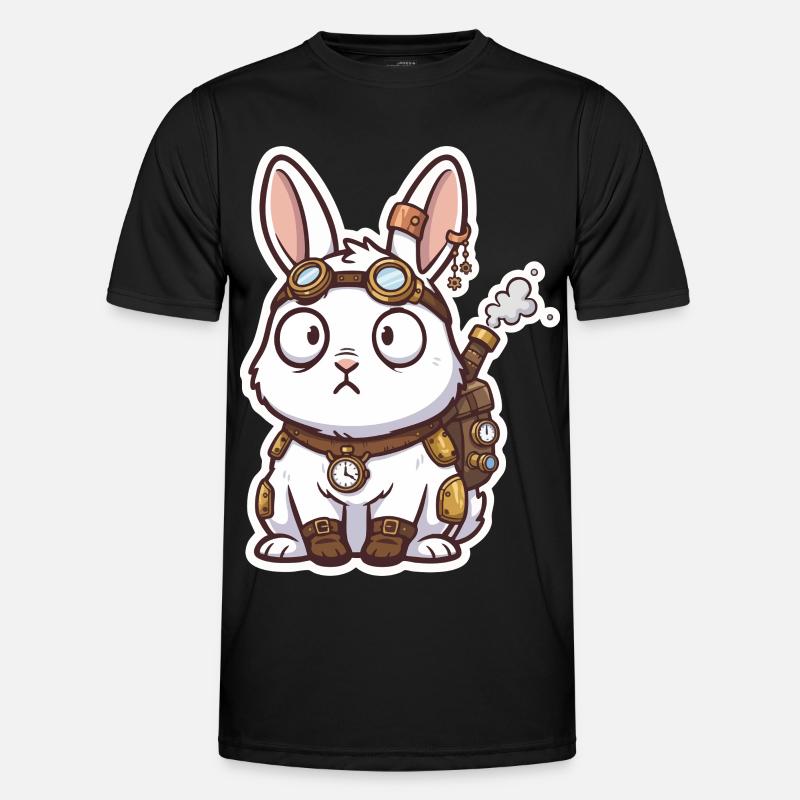 Steampunk Bunny Messenger Backpack Steam - Men's Functional T-Shirt - black