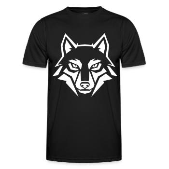 Geometrischer Wolf Kopf – Tribal Tier - Männer Funktions-T-Shirt - Schwarz - Vorne - AI Model Male 178 dark (178cm)