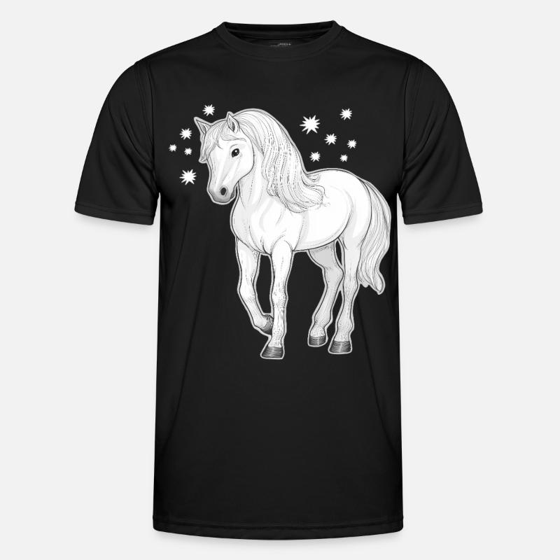 Hest med stjerner - Funktionsshirt til herrer - sort