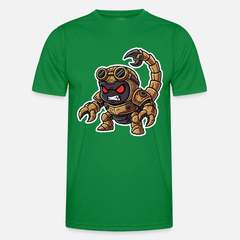 Skorpion Bionic Steampunk Krieger Messingnieten Männer Funktions-T-Shirt