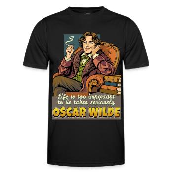 Oscar Wilde Life - Men's Functional T-Shirt - black - Front - AI Model Male 178 dark (178cm)