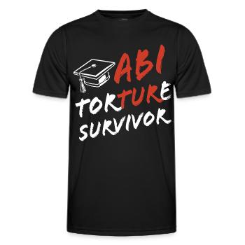 Abi Torture Survivor - Es war eine Folter - Men's Functional T-Shirt - black - Front - AI Model Male 178 dark (178cm)