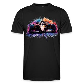 F1 Formula  One Racing Car Painting Print - T-shirt sport Homme - noir - Devant - AI Model Male 178 dark (178cm)