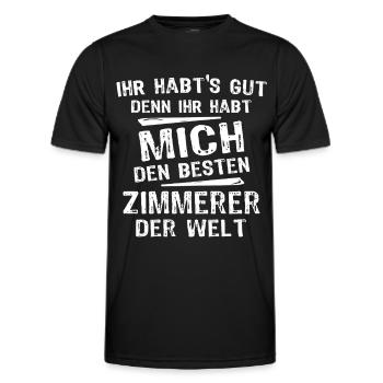 Zimmerer - Männer Funktions-T-Shirt - Schwarz - Vorne - AI Model Male 178 dark (178cm)