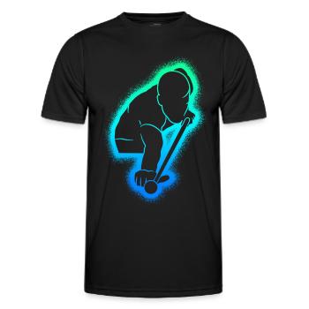 Billiards Pool Men's Kids Boys Snooker - Men's Functional T-Shirt - black - Front - AI Model Male 178 dark (178cm)