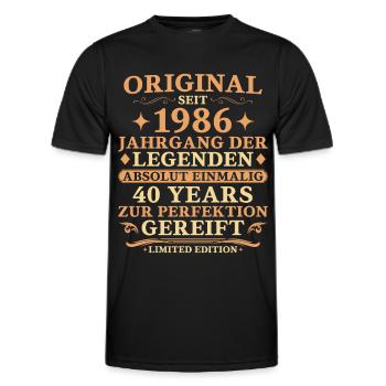 40. Geburtstag Original 1986 Jahrgang Geschenk - Männer Funktions-T-Shirt - Schwarz - Vorne - AI Model Male 178 dark (178cm)