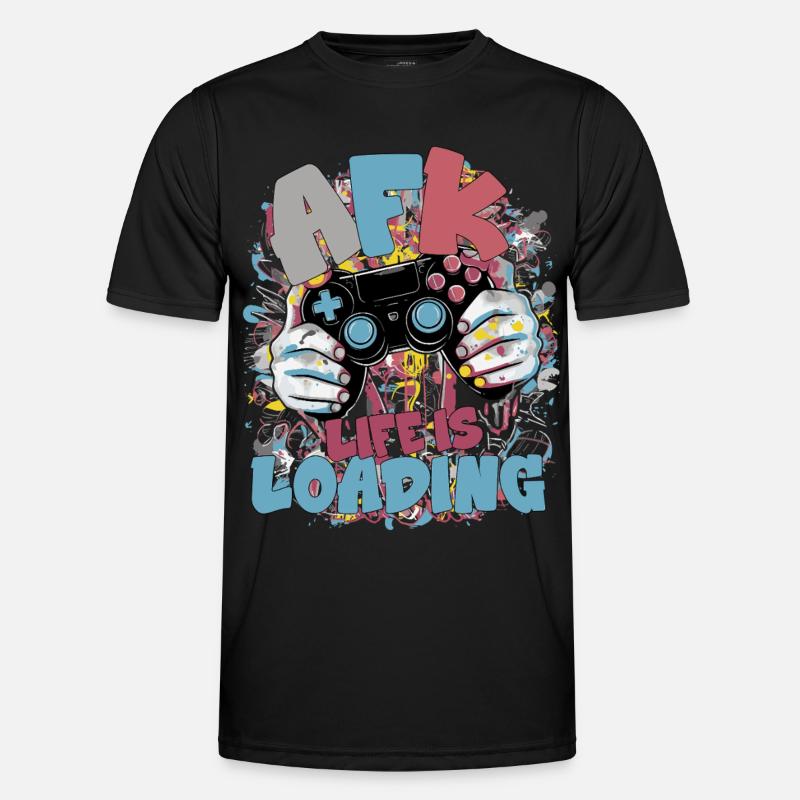 Life is Loading: Gaming Graffiti - Men's Functional T-Shirt - black