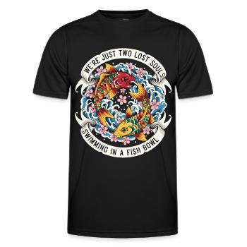 Tatouage du poisson koi au Japon - T-shirt sport Homme - noir - Devant - AI Model Male 178 dark (178cm)