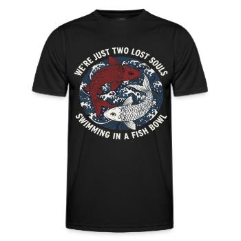Tatouage du poisson koi au Japon - T-shirt sport Homme - noir - Devant - AI Model Male 178 dark (178cm)