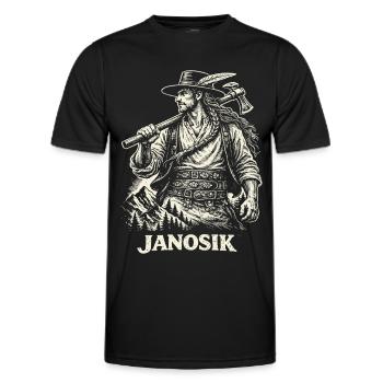 Janosik Polish Highland Legend - Men's Functional T-Shirt - black - Front - AI Model Male 178 dark (178cm)