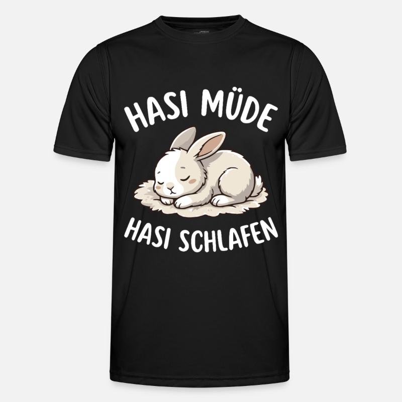 Hasi müde Hasi schlafen  - Männer Funktions-T-Shirt - Schwarz