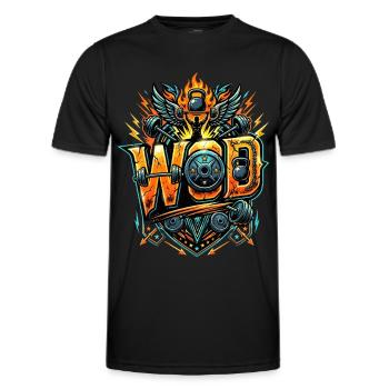 WOD Fitness Muscu Entraînement Cross Sport salle - T-shirt sport Homme - noir - Devant - AI Model Male 178 dark (178cm)