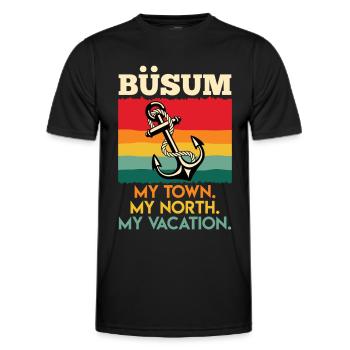 BÜSUM MEINE STADT MEIN NORDEN MEIN URLAUB Lustig - Männer Funktions-T-Shirt - Schwarz - Vorne - AI Model Male 178 dark (178cm)