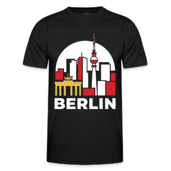 Tour de télévision Berlin Skyline - T-shirt sport Homme - noir - Devant - AI Model Male 178 dark (178cm)
