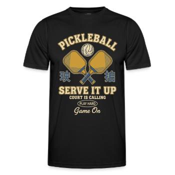 Pickleball Serve It Match Drôle de joueur lancé - T-shirt sport Homme - noir - Devant - AI Model Male 178 dark (178cm)