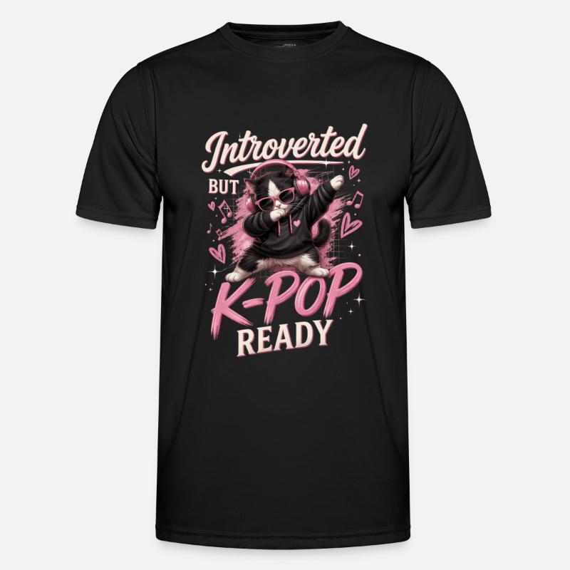 Introverted But K Pop Ready - Men's Functional T-Shirt - black