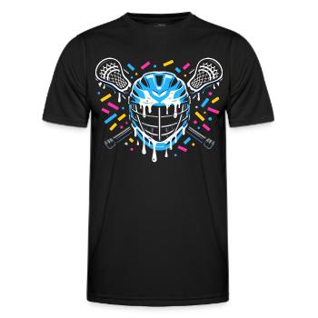 Lacrosse, Lacrosse players, Lacrosse graphics - Men's Functional T-Shirt - black - Front - AI Model Male 178 dark (178cm)