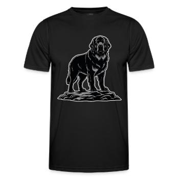 Neufundland-Hundeporträt Schwarzer Rettungsschwimmer - Männer Funktions-T-Shirt - Schwarz - Vorne - AI Model Male 178 dark (178cm)