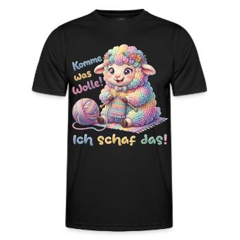 Komme was wolle ich schaf das  - Männer Funktions-T-Shirt - Schwarz - Vorne - AI Model Male 178 dark (178cm)