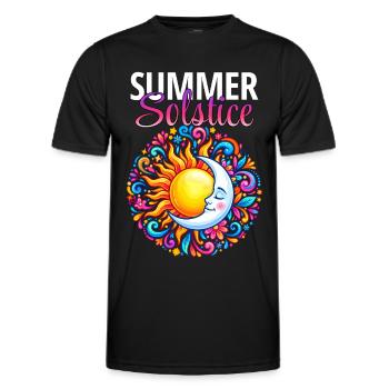 Litha Pagan: Sommersonnenwende, Mittsommer, Mittsommer, Mittsommer. - Männer Funktions-T-Shirt - Schwarz - Vorne - AI Model Male 178 dark (178cm)