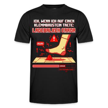 Klemmbaustein Schmerz Systemabsturz Pixel Design - Männer Funktions-T-Shirt - Schwarz - Vorne - AI Model Male 178 dark (178cm)