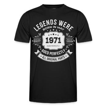 May 1971 Gift 55th Anniversary May 1971 - Men's Functional T-Shirt - black - Front - AI Model Male 178 dark (178cm)