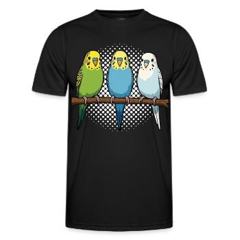 Budgerigars Budgie Owners Budgies - Men's Functional T-Shirt - black - Front - AI Model Male 178 dark (178cm)