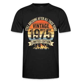 Jahrgang 1975 Retro Geburtstags Design  - Männer Funktions-T-Shirt - Schwarz - Vorne - AI Model Male 178 dark (178cm)