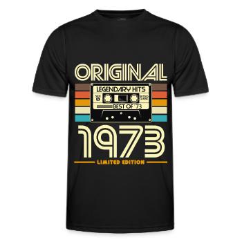 Original 1973 – Begrenzte Retro-Hits - Männer Funktions-T-Shirt - Schwarz - Vorne - AI Model Male 178 dark (178cm)