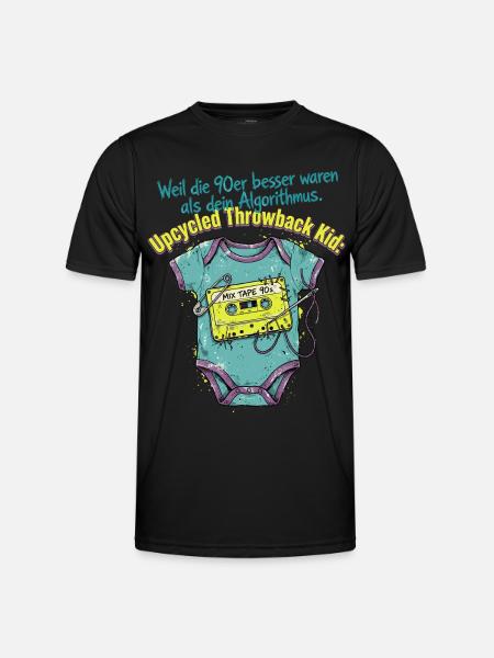 90er Upcycled Throwback Retro Kassette - Männer Funktions-T-Shirt - Schwarz
