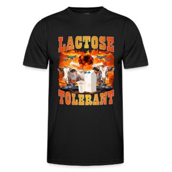 Lactose Tolerant Sarcasm Meme - Men's Functional T-Shirt - black - Front - AI Model Male 178 dark (178cm)